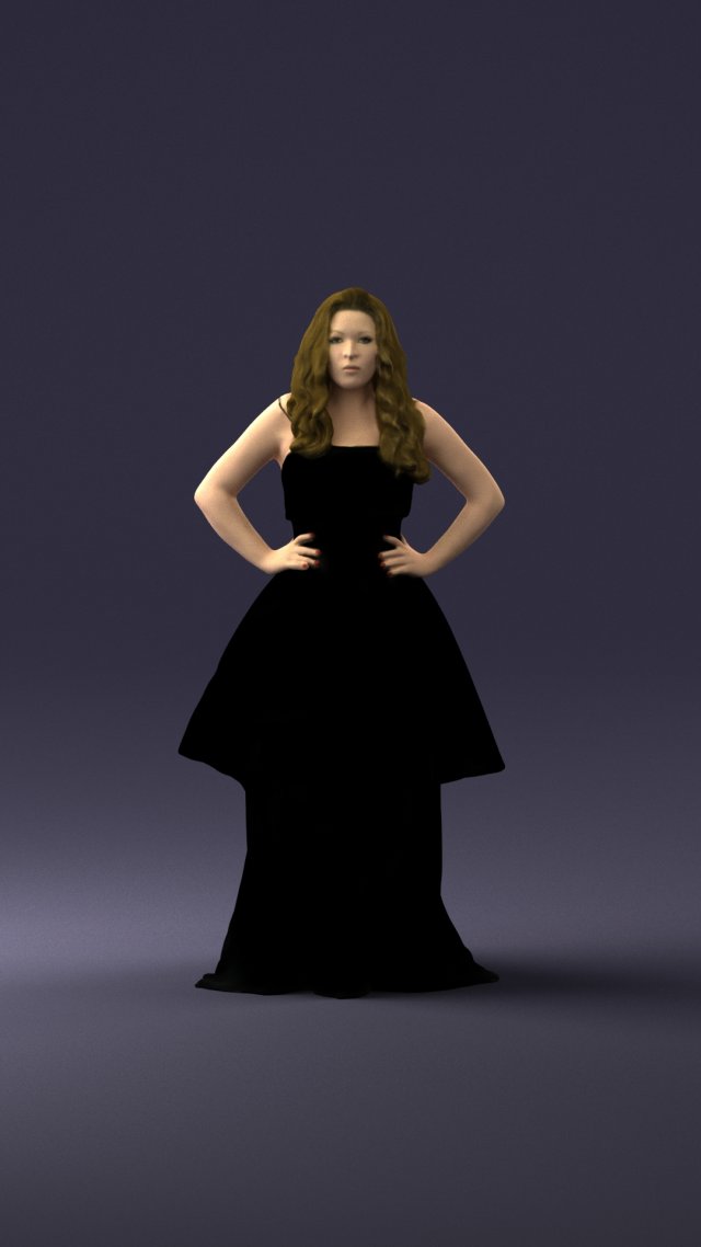 fat woman in black dress 0340 3D Model in Woman 3DExport