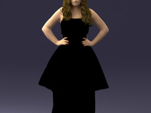 fat woman in black dress 0340 3D Model