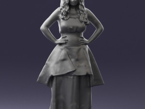 fat woman in black dress 0340 3D-Modell