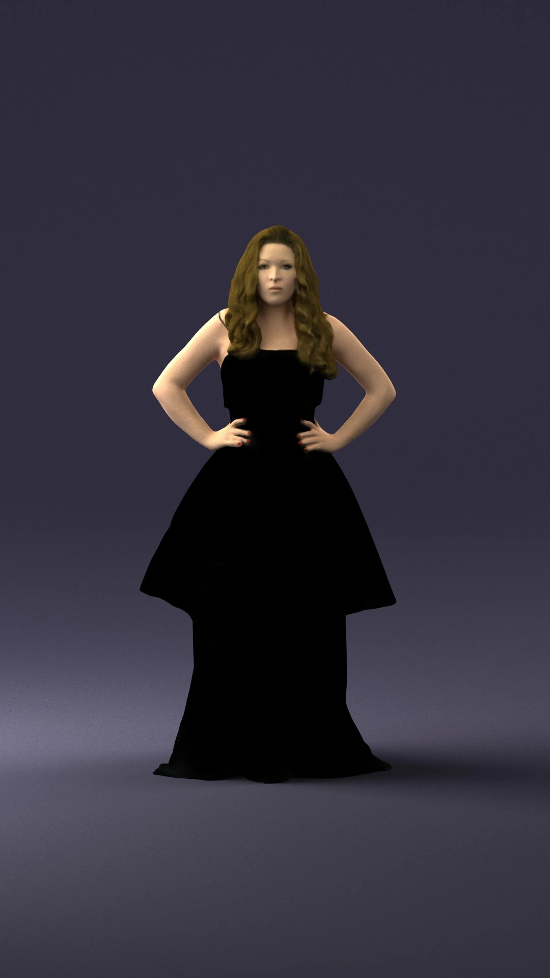 fat woman in black dress 0340 3d print ready 3D Print Model .c4d .max .obj .3ds .fbx .stl .blend 