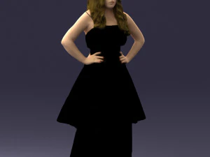 fat woman in black dress 0340 3d print ready 3D Print Model