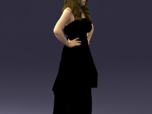 fat woman in black dress 0340 3d print ready Modèles 3D en vedette