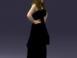 fat woman in black dress 0340 3d print ready 3D Print Model
