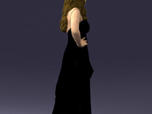 fat woman in black dress 0340 3d print ready Modèles 3D en vedette