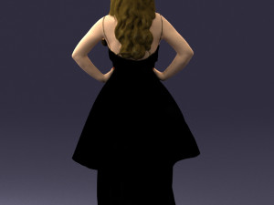 fat woman in black dress 0340 3d print ready Modèles 3D en vedette