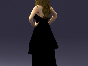 fat woman in black dress 0340 3d print ready Modèles 3D en vedette