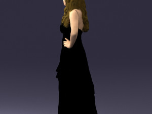 fat woman in black dress 0340 3d print ready Modèles 3D en vedette