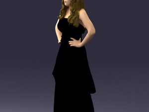 fat woman in black dress 0340 3d print ready Modèles 3D en vedette