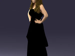 fat woman in black dress 0340 3d print ready 3D Print Model