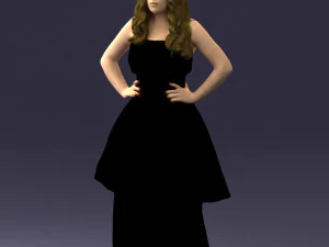 fat woman in black dress 0340 3d print ready 3D Print Model