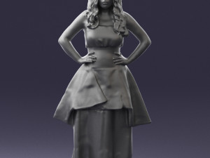 fat woman in black dress 0340 3d print ready Modèles 3D en vedette