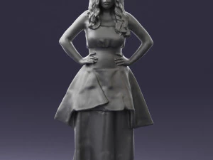 fat woman in black dress 0340 3d print ready 3D Print Model