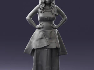 fat woman in black dress 0340 3d print ready 3D Print Model
