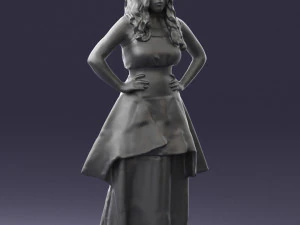 fat woman in black dress 0340 3d print ready 3D Print Model