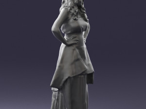 fat woman in black dress 0340 3d print ready Modèles 3D en vedette