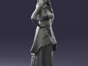 fat woman in black dress 0340 3d print ready 3D Print Model