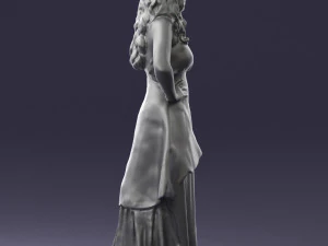 fat woman in black dress 0340 3d print ready 3D Print Model