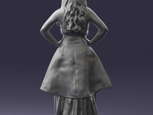 fat woman in black dress 0340 3d print ready Modèles 3D en vedette