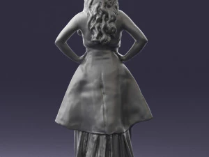 fat woman in black dress 0340 3d print ready 3D Print Model