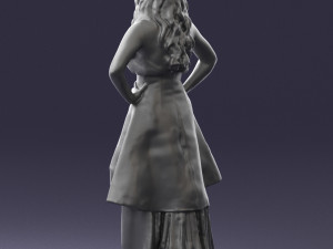 fat woman in black dress 0340 3d print ready Modèles 3D en vedette