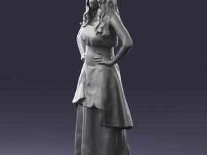 fat woman in black dress 0340 3d print ready Modèles 3D en vedette