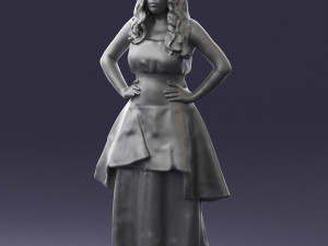 fat woman in black dress 0340 3d print ready Modèles 3D en vedette