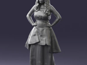 fat woman in black dress 0340 3d print ready 3D Print Model