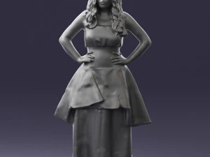fat woman in black dress 0340 3d print ready 3D Print Model