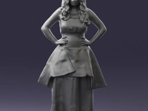 fat woman in black dress 0340 3d print ready 3D Print Model