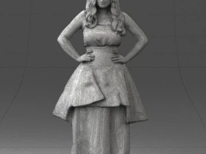 fat woman in black dress 0340 3d print ready 3D Print Model