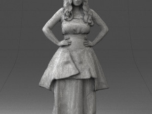 fat woman in black dress 0340 3d print ready Modèles 3D en vedette