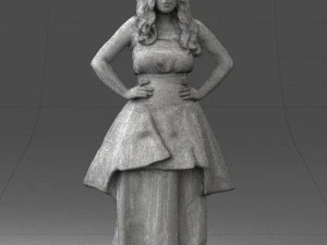 fat woman in black dress 0340 3d print ready 3D Print Model