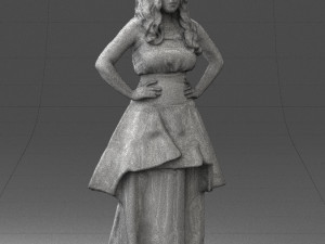 fat woman in black dress 0340 3d print ready Modèles 3D en vedette