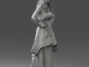 fat woman in black dress 0340 3d print ready Modèles 3D en vedette