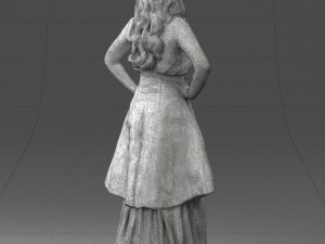 fat woman in black dress 0340 3d print ready Modèles 3D en vedette