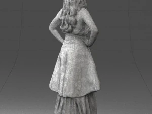 fat woman in black dress 0340 3d print ready 3D Print Model