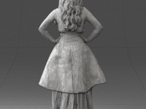 fat woman in black dress 0340 3d print ready Modèles 3D en vedette