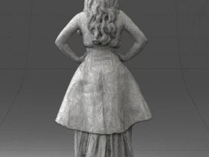 fat woman in black dress 0340 3d print ready 3D Print Model