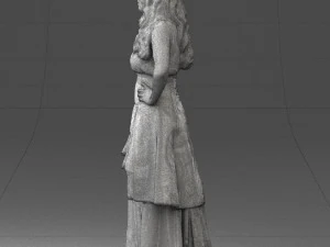 fat woman in black dress 0340 3d print ready 3D Print Model