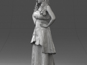 fat woman in black dress 0340 3d print ready Modèles 3D en vedette