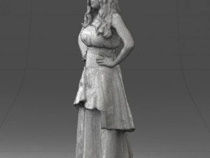 fat woman in black dress 0340 3d print ready 3D Print Model