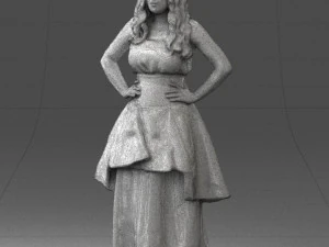 fat woman in black dress 0340 3d print ready 3D Print Model