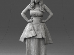 fat woman in black dress 0340 3d print ready Modèles 3D en vedette