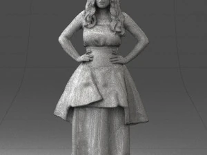 fat woman in black dress 0340 3d print ready 3D Print Model