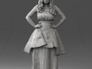 fat woman in black dress 0340 3d print ready Modèles 3D en vedette