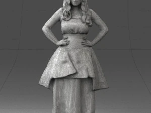 fat woman in black dress 0340 3d print ready 3D Print Model