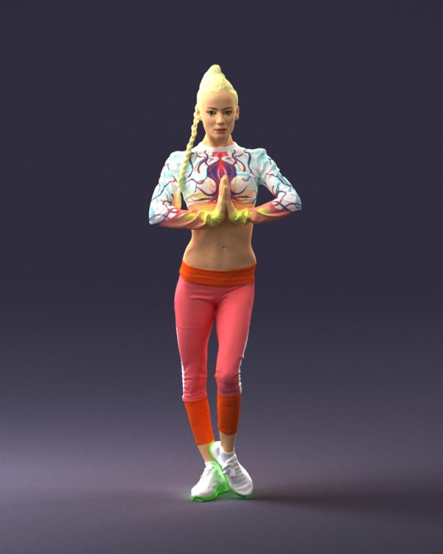 young woman in yoga pose 0348 Modelo 3D .c4d .max .obj .3ds .fbx .stl .blend 