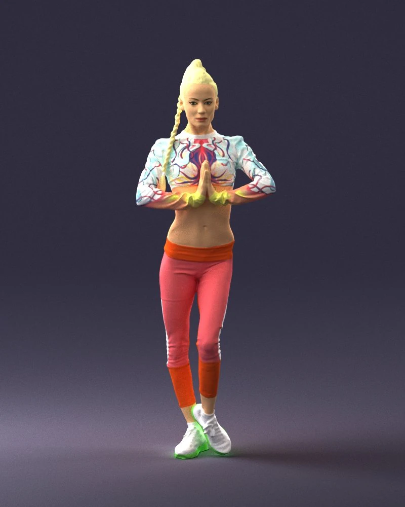 young woman in yoga pose 0348 3D Model .c4d .max .obj .3ds .fbx .stl .blend 