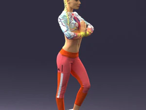 young woman in yoga pose 0348 3D Model