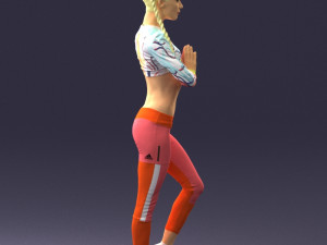 young woman in yoga pose 0348 Modelo 3D